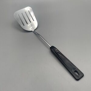 Vintage Angled Slotted Spatula AMES USA 10.75" Turner Flipper Black Handle